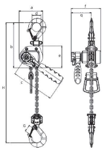 Лебёдка ручная цепная Huaige VN-500 