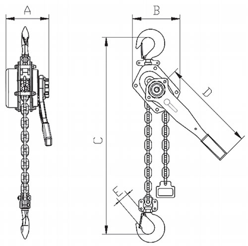Лебёдка ручная цепная Huaige VA 9T (9 т, высота подъёма 1.5 м, цепь 10 мм) 