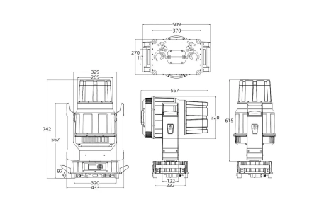 Вращающаяся голова LIGHT SKY SHARK LASER 260W