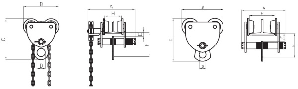 Каретка для тали HT5000B-T (5000 кг) 