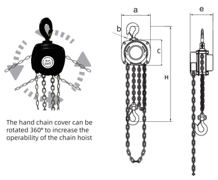 Таль ручная цепная Huaige HM-A100 (1 т, высота подъёма 6 м, цепь 6 мм) 