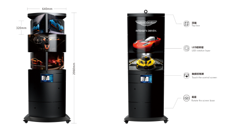 Светодиодный видеопилон Angulus Pro, трёхсторонний, кинетический, экран 640x960мм, шаг пикселя 2мм, для помещений купить в Минске - ledmagic.by