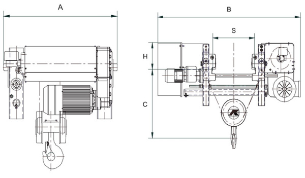Кран однобалочный электрический мостовой Huaige HG12-4118ES (12 т, высота подъёма 18 м) 