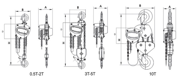 Таль ручная цепная Huaige HS-K30 (30 т, высота подъёма 3 м, цепь 10 мм) 