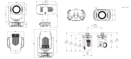 Вращающаяся голова LIGHT SKY SUPER SCOPE AQUA 520W