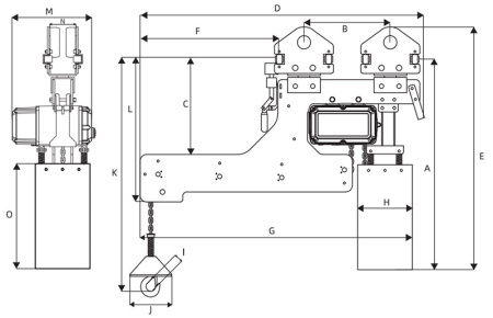 Таль тележечная цепная Huaige SU-F2-063 (630 кг, высота подъёма 60-120 м, цепь 7.1 мм) 