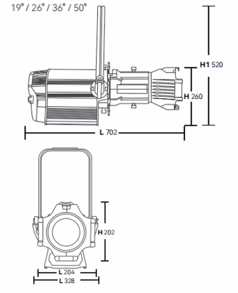 Светодиодный прожектор следящего света VLTG TV-PC200 LED200W Profile Light
