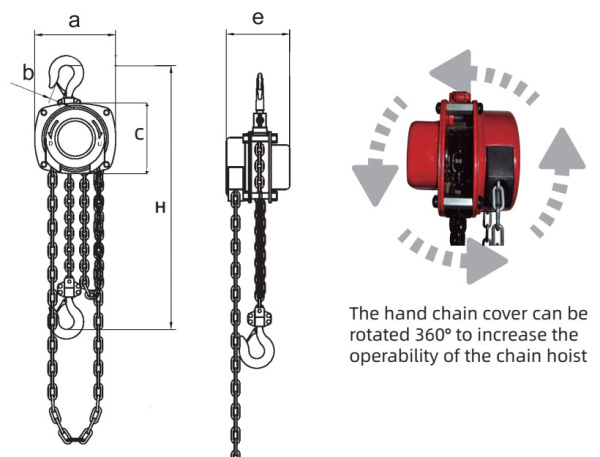 Таль ручная цепная Huaige HS360-5 (5т, цепь 10мм) 