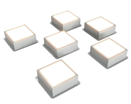 Светодиодный светильник Грильято Домино х6 100х100 33Вт 4000К IP20 серый