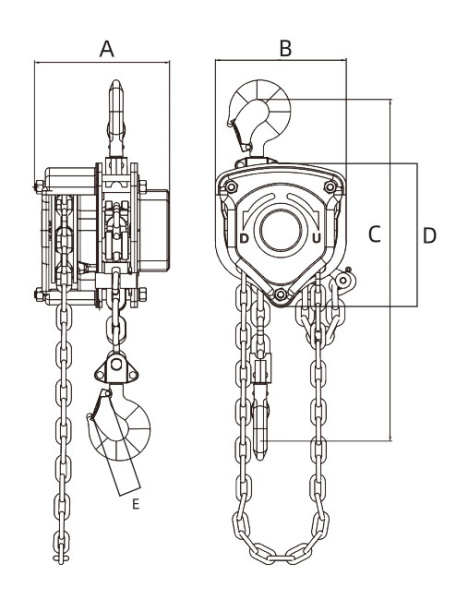 Таль ручная цепная Huaige HM-B5.0 (5 т, высота подъёма 6 м, цепь 9 мм) 