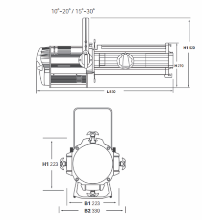 Светодиодный прожектор следящего света VLTG TV-DDPC200 LED200W Profile Light-Electronic Zoom