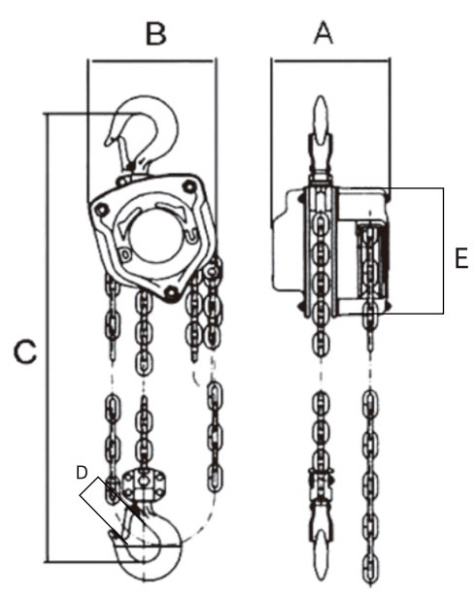 Таль ручная цепная Huaige HM-D3.0-2 (3 т, высота подъёма 6 м, цепь 7.1 мм) 