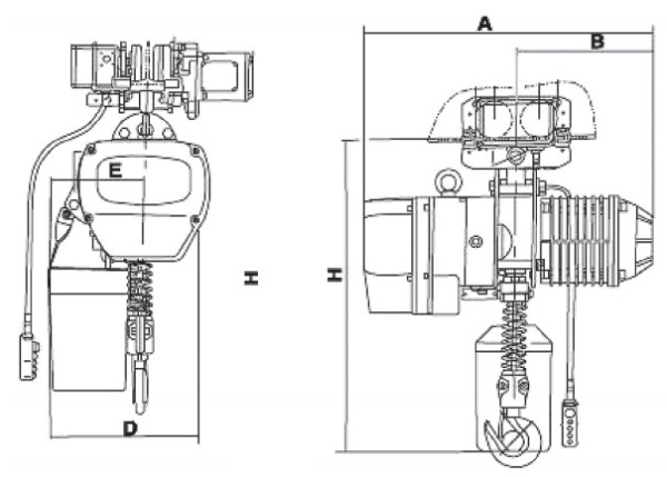 Таль электрическая цепная Huaige DHA05-02 (5 т, высота подъёма 3-9) 