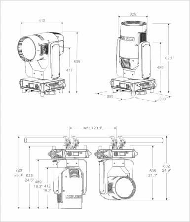 Вращающаяся голова LIGHT SKY LUNAR MAX 480W