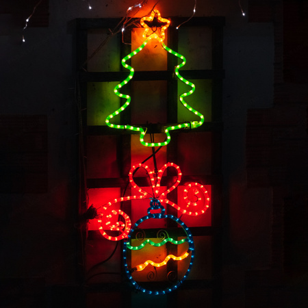 Гирлянда Round 2 wire Horizontal  LED Rope Light (длина 100 м, круглое сечение 13 мм, свечение синее)