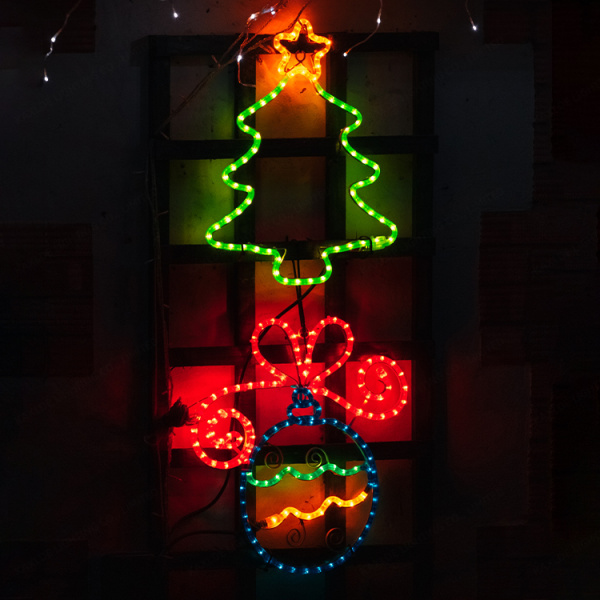 Гирлянда Round 2 wire Horizontal  LED Rope Light (длина 100 м, круглое сечение 13 мм, свечение синее)